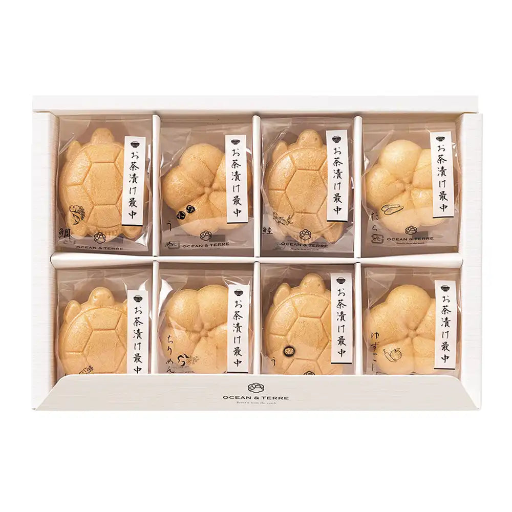 お茶漬け最中セットD 鯛╱梅╱鮭╱たらこ╱わさび╱ちりめん山椒╱ふぐ/ゆずこしょう