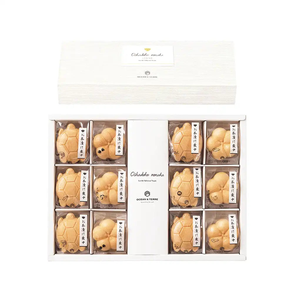 お茶漬け最中セットE 鯛╱梅╱鮭╱たらこ╱わさび╱ちりめん山椒╱ふぐ╱ゆずこしょう