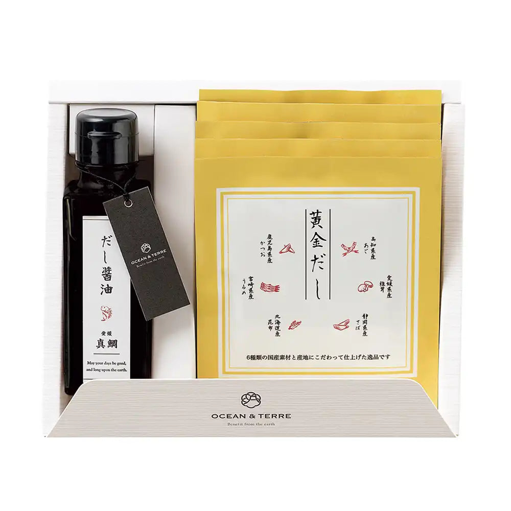 だし醤油・黄金だしパックセットM 愛媛県真鯛醤油