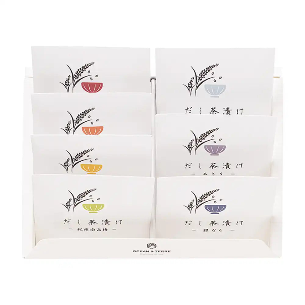だし茶漬けセットO ずわい蟹/紅鮭/金目鯛/紀州南高梅/うなぎの蒲焼き/あさり/銀だら