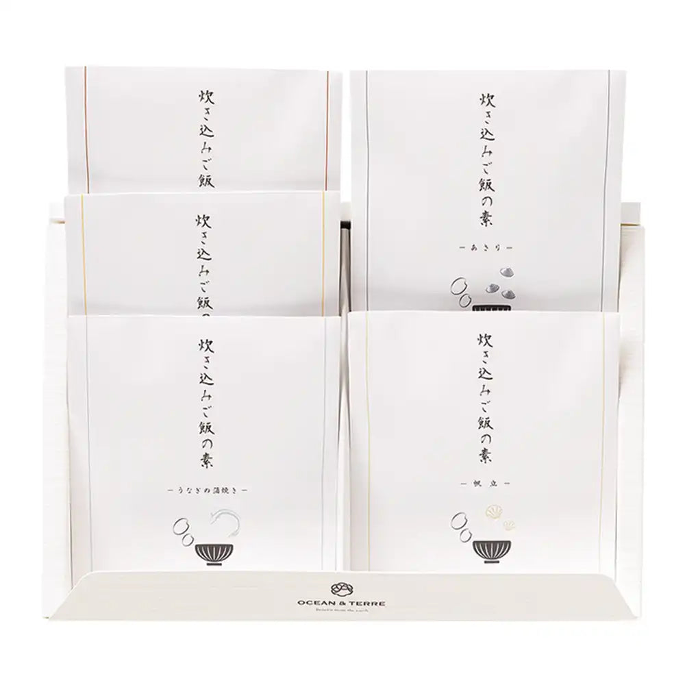 炊き込みご飯の素セットI ずわい蟹╱金目鯛╱帆立╱うなぎの蒲焼き╱あさり