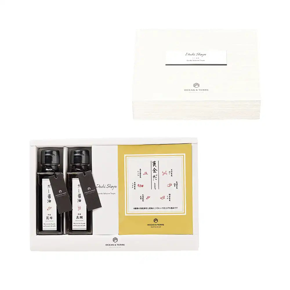 だし醤油・黄金だしパックセットJ 北海道日高昆布/愛媛県真鯛醤油